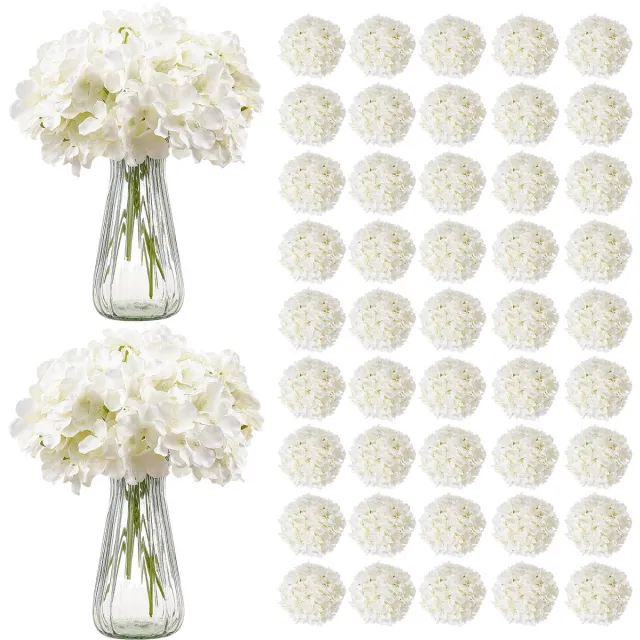 Vevor 105x Kunsthortensia's van Zijde 25cm Kunstbloemen Boeket Wit