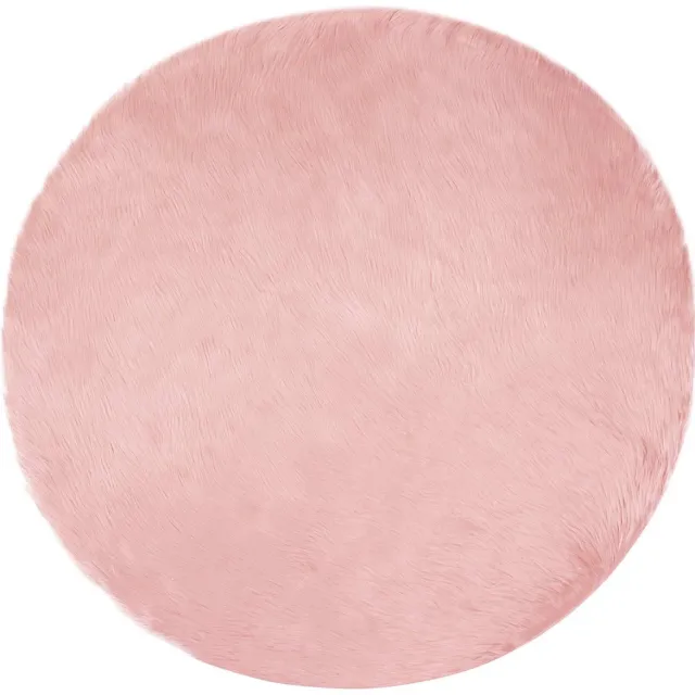 vidaXL Tapijt - van - imitatie - schapenvacht - TAFALLA - Roze - Ø - 200 - cm