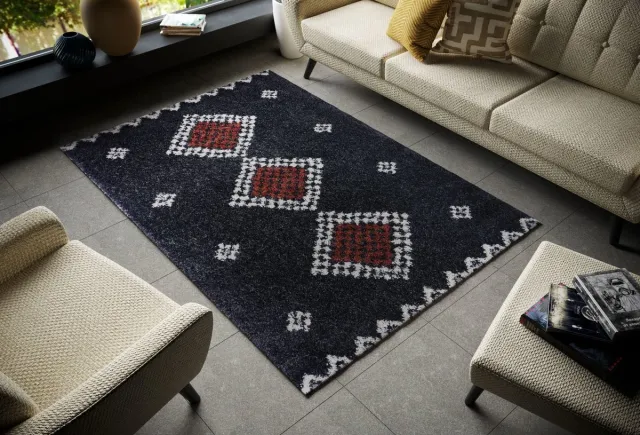 Hanse Home Hoogpolig vloerkleed - Cassia zwart 80x150