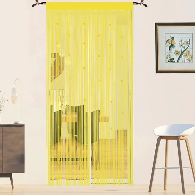 Unyqoos Decoratief Insectengordijn met Kralen voor Deuren en Balkons in Gele Tint, 90 x 200 cm geel