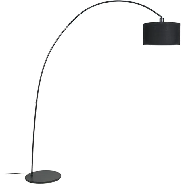 QAZQA vinossa fl - Staande booglamp - 1 lichts - H 1740 mm - Zwart