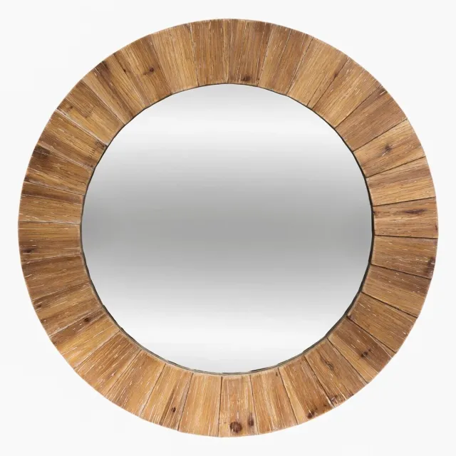 Atmosphera Créateur d'intérieur® Ronde houten spiegel 83 cm PAMELA Marron