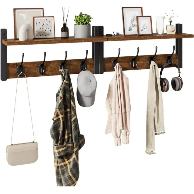 DailySupplies® Wandkapstok met Hoedenplank - Kapstok - Wandplank Bruin