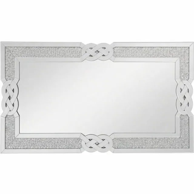 Klarven Wandspiegel Zilver - Diamantslijp rand - Luxe uitstraling, Sfeervol lichtspel in elke ruimte - Rechthoekig B 119,9 x H 59,9 cm