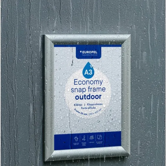 Europel posterlijst Economy Outdoor, A3, 25 mm, geanodiseerd aluminium
