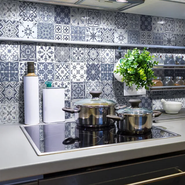 Ambiance Sticker Muurstickers voor keuken en badkamer - 30 Palazzi cementtegelstickers - 30 stickers 10x10cm Multi color