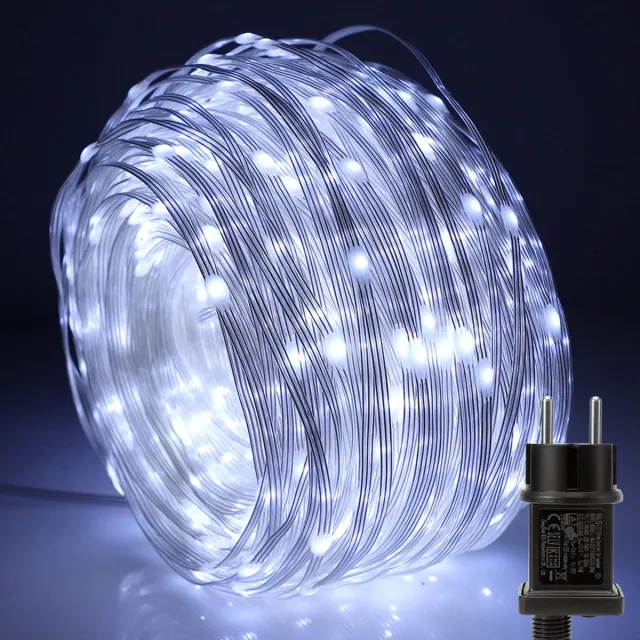 MUPOO Lichtsnoer Binnen en Buiten - 400 LED -50 meter - Met Stekker - Wit - 8 modi - Geheugenfunctie - Lichtslinger - Kerstverlichting- Fairy Lights - IP67 Waterdicht - Decoratie voor kerst - Tuinverlichting