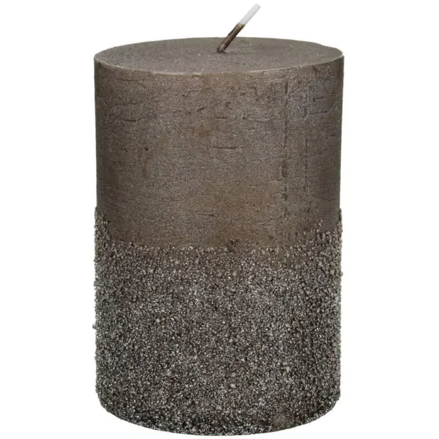 Kersten Glitter Stompkaars Bruin – Ø7 x H10 cm – 42 branduren – Kersten Bruin Glitter