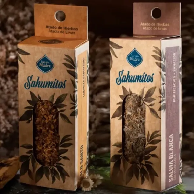 Sagrada Madre Sagrada Madres Sahumitos Smudge Witte Salie en Palo Santo - 2 stuks Sagrada Madre Smudge Sticks Bruin