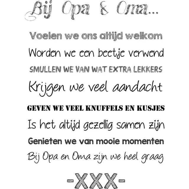 Blitzz label A4 poster - Opa en Oma - Blitzz label Wit