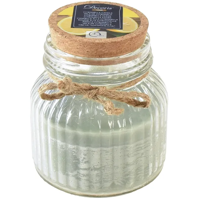 Viana Geurkaars kaars in glas citronella saliegroen H11,5cm Groente