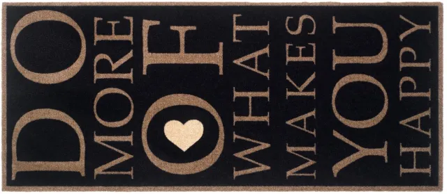 MD-Entree MD Entree - Design mat - Universal - Happy Heart - Vloerkleed - Antislip - Machine wasbaar - 67 x 150 cm Beige