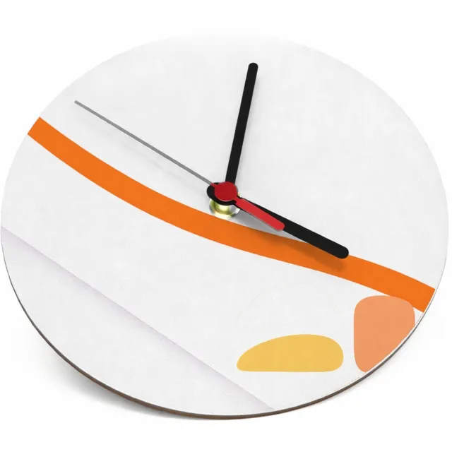 Mr Cadeautjes Klok rond Ø 19 - design Rustige minimalistische sportmotivatiecover met grote curve | cadeau Wit
