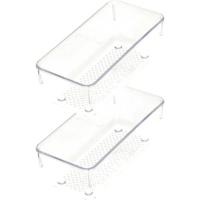 PLASTICFORTE Lade organizer Skuff - 2x - transparant - kunststof - 15 x 7,5 x 5 cm - modulair - ladeverdeler