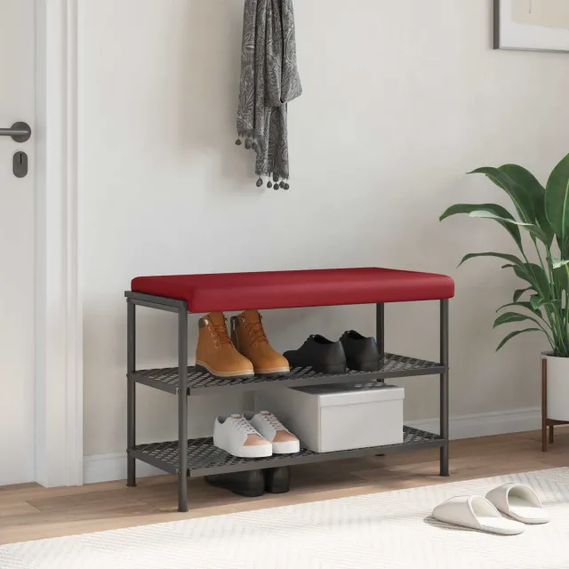 vidaXL Bankkussen Kunstleer Wijnrood Diepte 35 cm