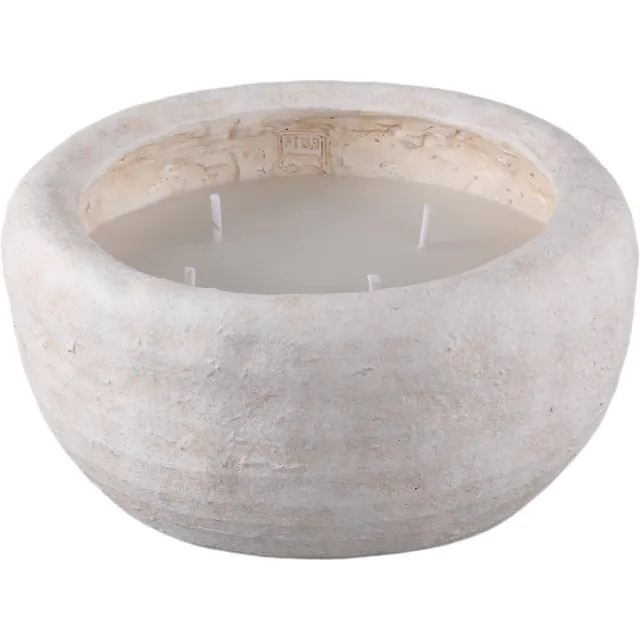 PTMD Sarai White Cement Outdoor Candle Rounded Wit