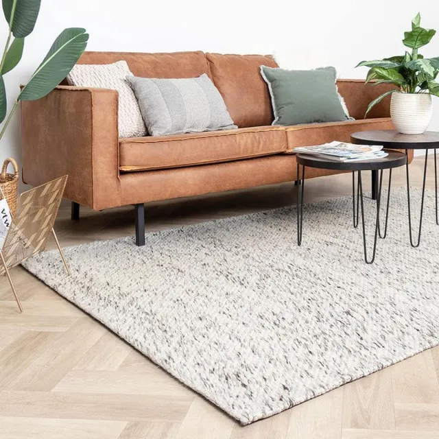 Studio Clarice Wollen vloerkleed - Melange Creme Gemeleerd | Stevig - 230x330cm Crème