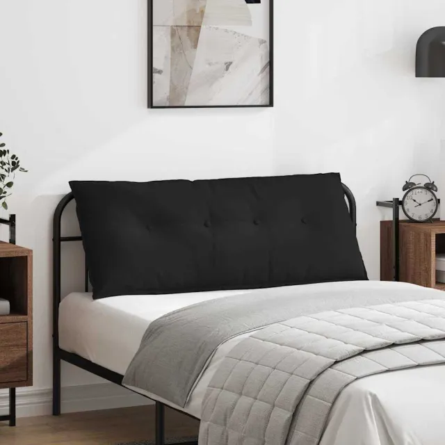 vidaXL Rugkussen Zwart 120 x 50 x 19 cm Microvezel Stof