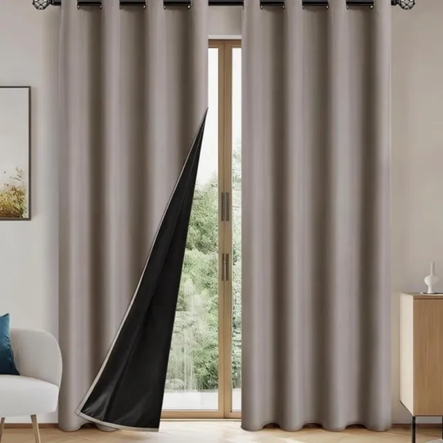 Ulisem Verduisterende Gordijnen 200x100cm - Complete Verduistering - Thermische Isolatie - Geluidsreductie - Privacybescherming - Moderne Raamdecoratie Slaapkamer Woonkamer - Polyester - Khaki