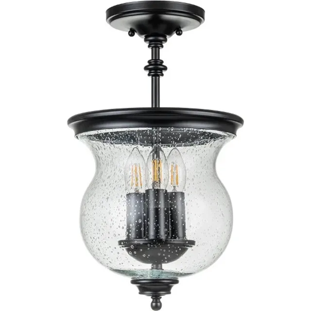 Feiss LED Plafondlamp Pickering Lane | 3X E14 Max 40W | Dimbaar | Black Geen
