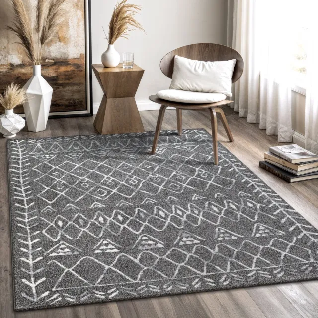 Muratap Boho Vintage Laagpolig Vloerkleed Grijs- 200x290 CM