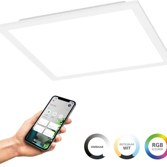Eglo connect.z Moradillo Smart LED Paneel - 29.5 x 29.5 cm - Wit - Instelbaar RGB & wit licht - Dimbaar - Zigbee