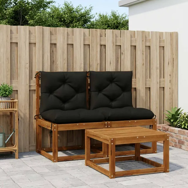 vidaXL 2-Delige Palletkussens VIANEN 2 st 100% Polyester Zwart