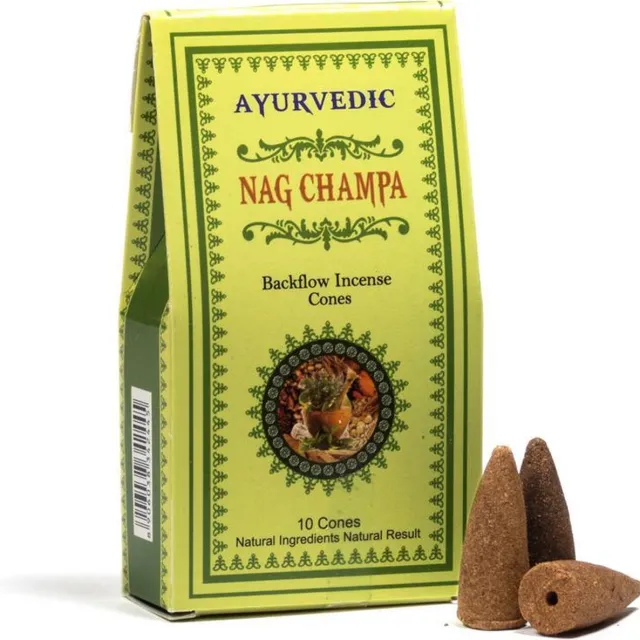 Mani Bhadra Wierookkegels Nag Champa voor Backflow bruin