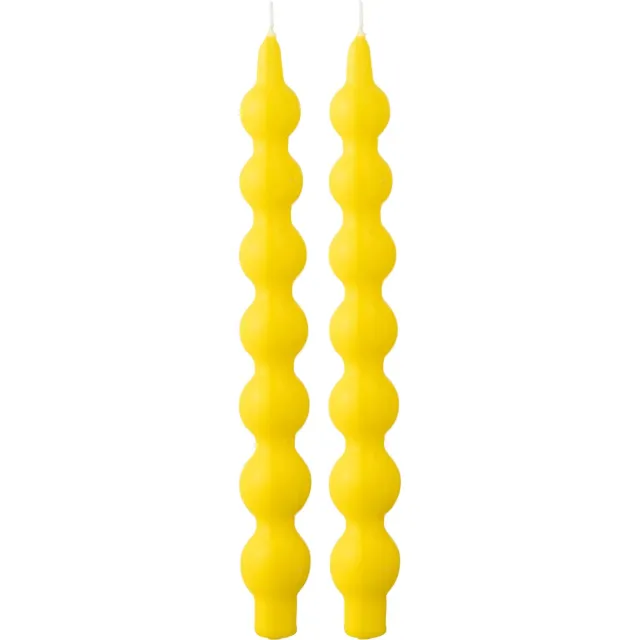 J-Line kaars Kalebas - fluo geel - 5U - doos van 2
