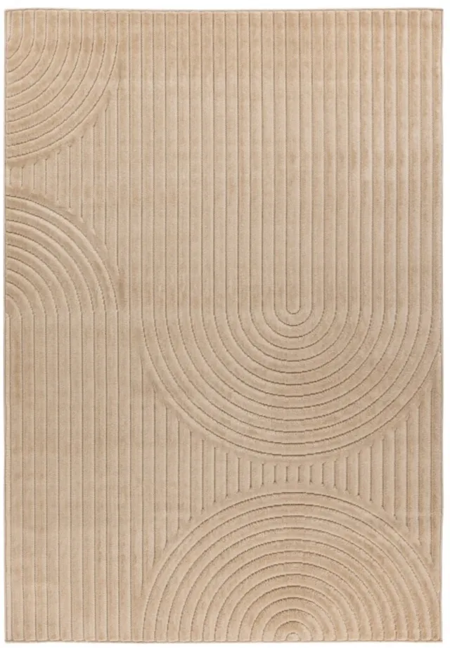 Lalee Japandi binnen- en buitenkleed Viva – beige met fijn patroon