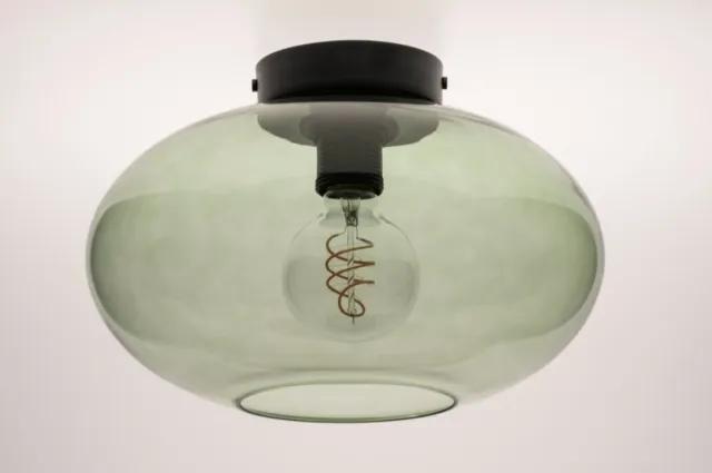 Lumidora Plafondlamp 74441 - Plafonniere - OSLO - E27 - Zwart - Groen - Metaal - ⌀ 30 cm