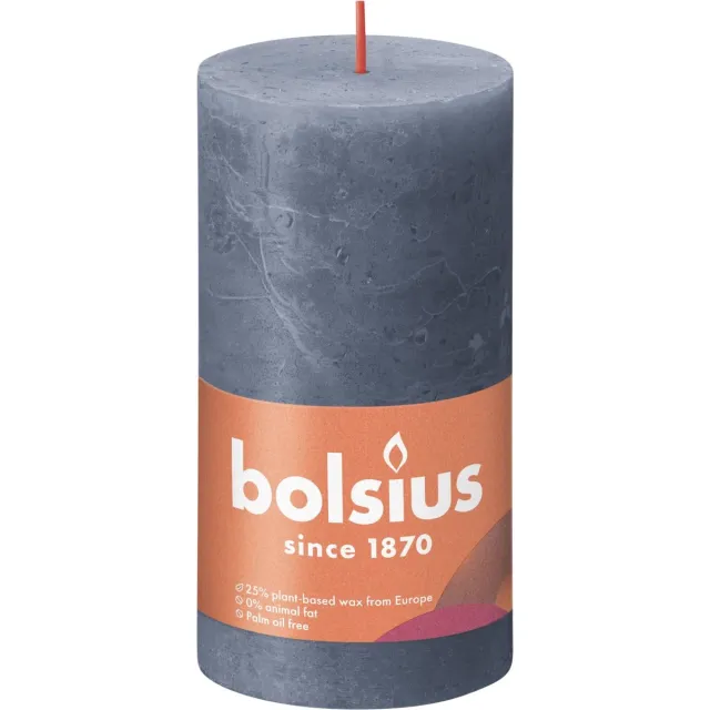 Bolsius Stompkaars Twilight Blue Ø68 mm - Hoogte 13 cm - Blauw/Grijs - 60 Branduren