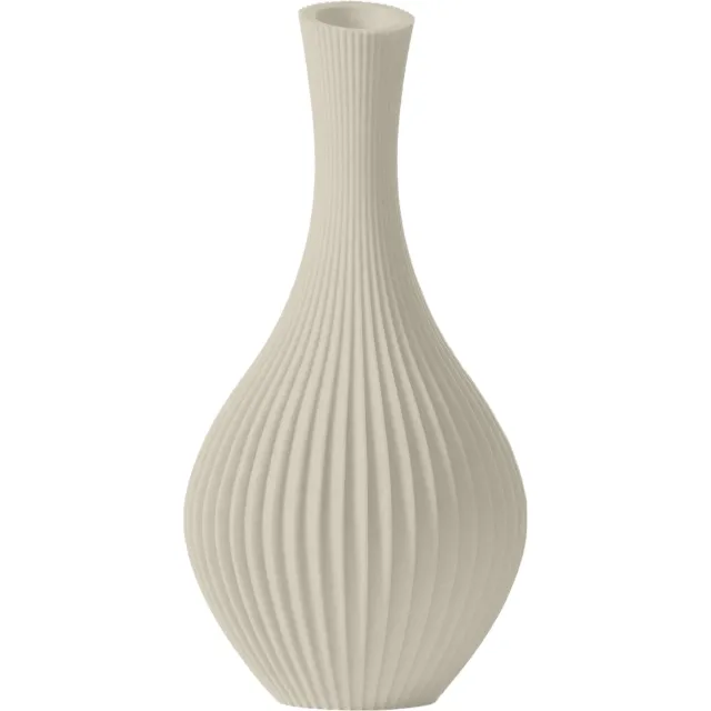 Layvo ELORI Vaas - Crème - D13 x H25 cm - droogbloemen vaas - japandi - gerecycled plastic