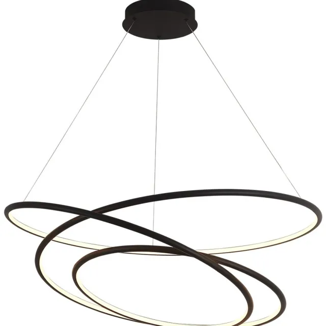 Fantasia Boa LED hanglamp, spiraalvorm, zwart, Ø90 cm, 105W 3000K 3675 lumen, dimbaar, kabel tot 3 m