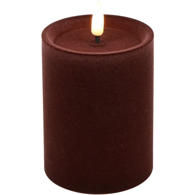 Cilgro LED stompkaars velvet paars 7,5x7,5x10cm decoratie. Meerkleurig
