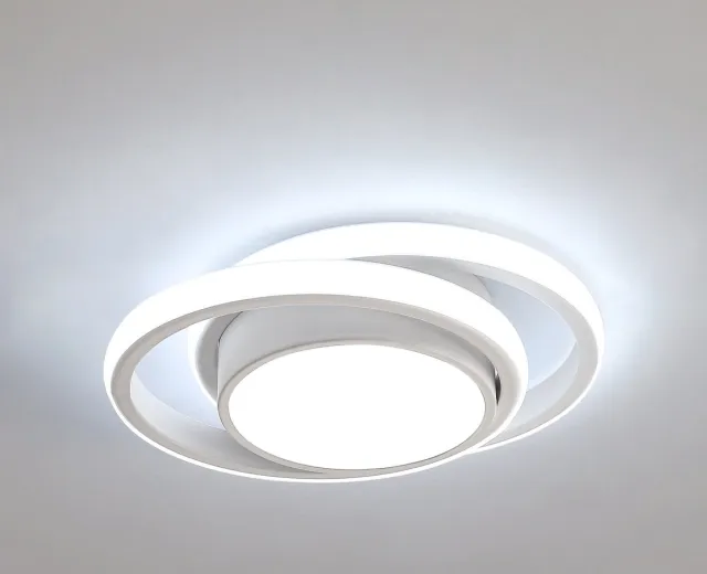 Goeco plafondlamp - 27cm - Medium - LED - 32W - LED - ronde - 2350LM - voor hal slaapkamer badkamer keuken woonkamer - koel wit - 6500K
