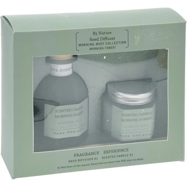 H&S Decoration Geurset - geurglas - geurstokjes -geurkaarsen - cadeauset glas mat