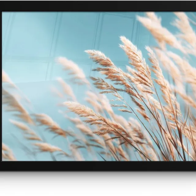 FrameYourWall Poster in lijst - Fotolijst 40x30 cm - Posters - Siergras - Wind - Lichtbruin - Posterlijst zwart - Decoratie - Wanddecoratie woonkamer - Muurdecoratie slaapkamer