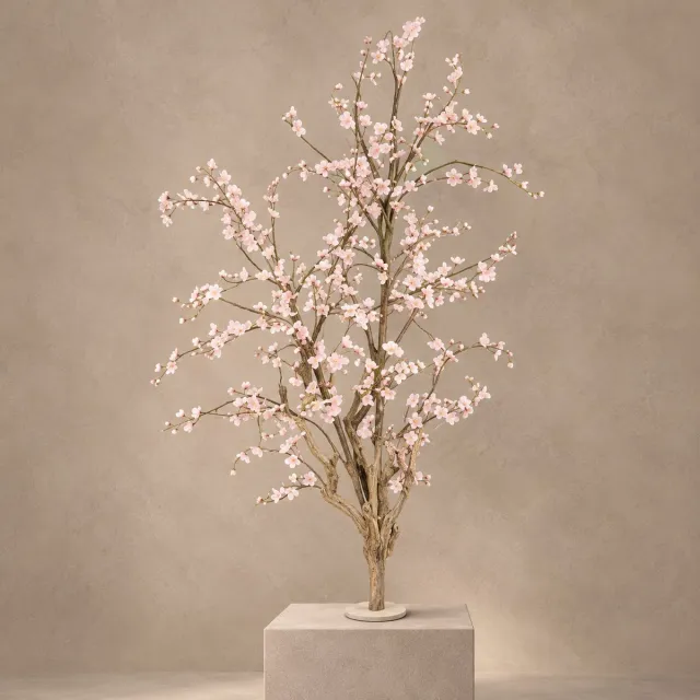 Seta Fiori Yume Blossom - Kunstbloesemboom Zacht Roze 170 cm - Handgemaakt in Nederland - Echte Houten Stam - Grote Sakura Kersenbloesem voor Binnen