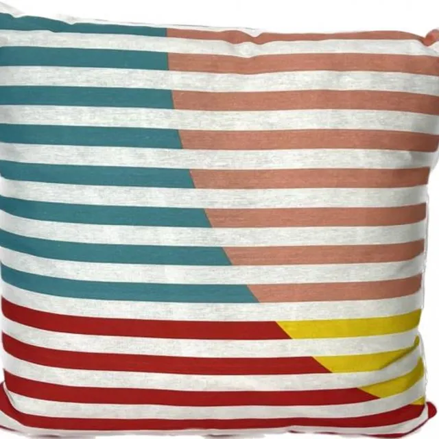 Madison sierkussen 40x40 cm Rainbow stripes Meerkleurig