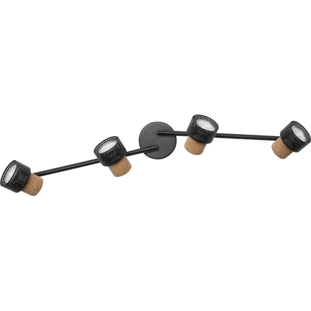 LEDVANCE DECOR SPOT CORK, 4 x 3,4W, 920lm, zwart, spot, verstelbare koppen, veelzijdig gebruik, interieurspot, vervangbare ledlampen, dimbaar, warm witte lichtkleur, GU10