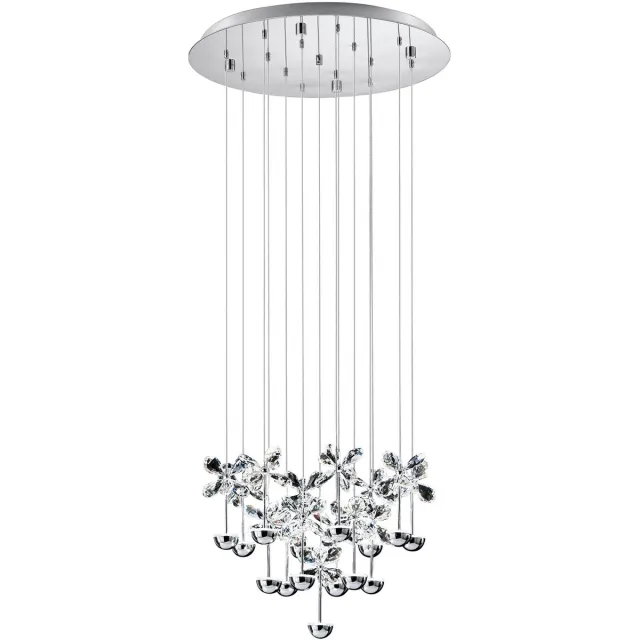 EGLO Pianopoli Hanglamp - LED - RVS|Glas - Chroom