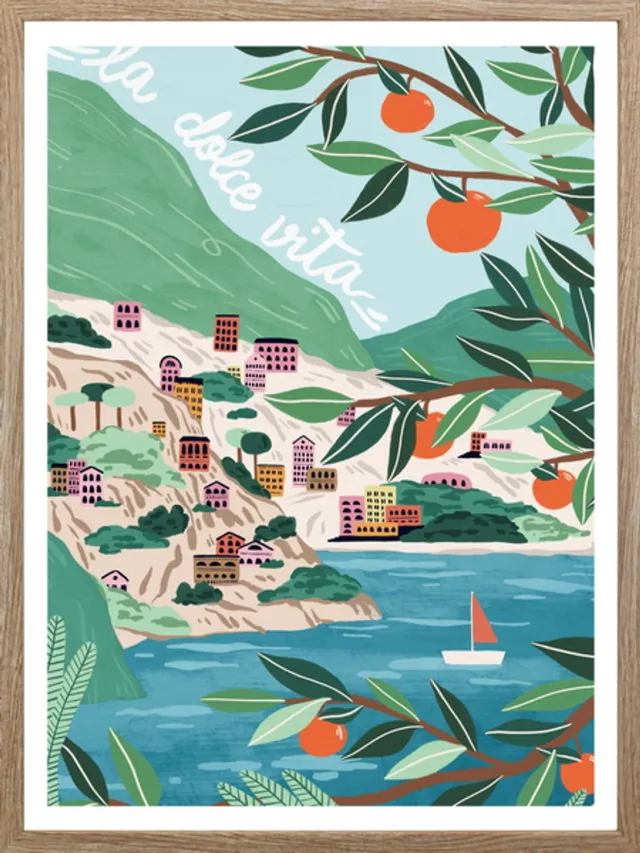 homebound by ky Poster in frame la dolce vita 45x60cm Meerkleurig