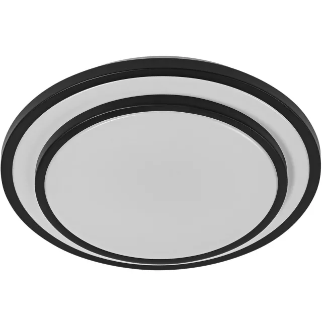 Osram ORBIS BERLIN LED plafondlamp 300mm, zwart, 16W, 2000lm, warm witte lichtkleur, zeer homogene lichtverdeling, long life, niet vervangbare LED module, rond, IP20, 3000K.