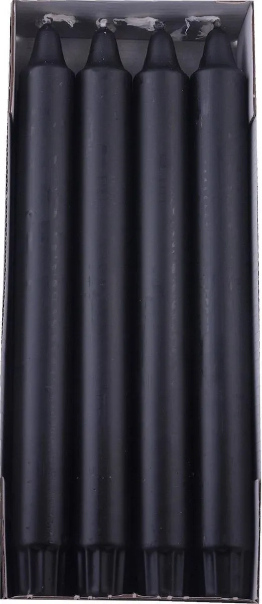 Diana Dinerkaarsen antraciet grijs 100% Stearine 8 stuks