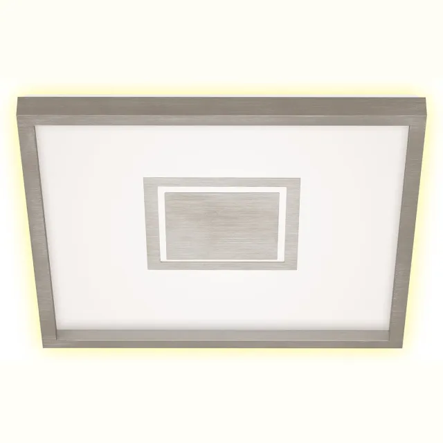 Briloner Leuchten - LED-plafondlamp, plafondlamp incl. achtergrondverlichting, 22 watt, 3.000 lumen, 3.000 Kelvin, wit/mat nikkel