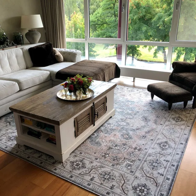 Lavandoux Vloerkleed - Isfahan - Grijs en Beige - 160 x 230 cm