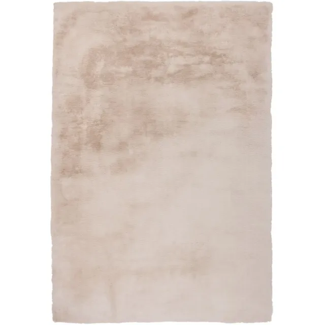 Padiro pluizig hoogpolig vloerkleed - crème / offwhite - modern effen ontwerp - voor vloerverwarming - van polyester en katoen beige