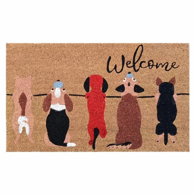 FLOOR GARDENS Kokos deurmat WELCOME honden & katten 75x45 cm Bruin
