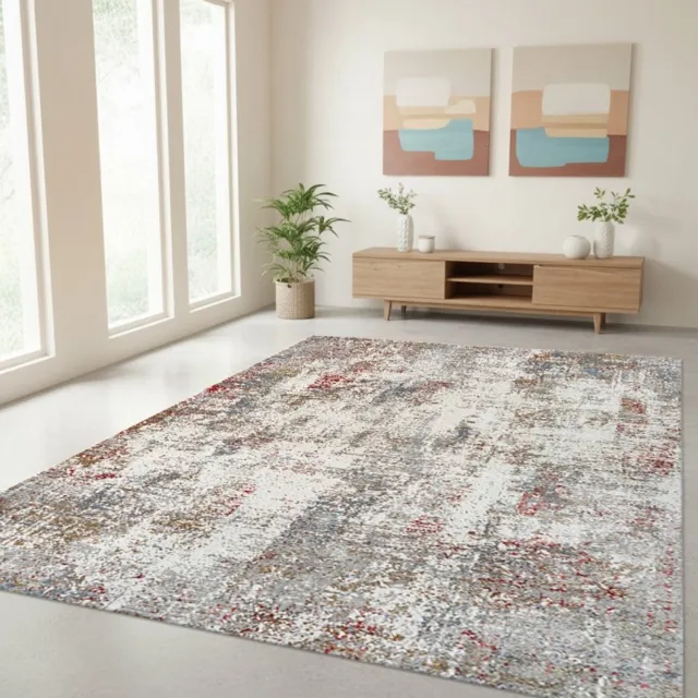 TapisTrend Designer tapijt Modern abstract vloerkleed met een gestructureerd, verweerd effect voor de woonkamer, slaapkamer en eetkamer Beige